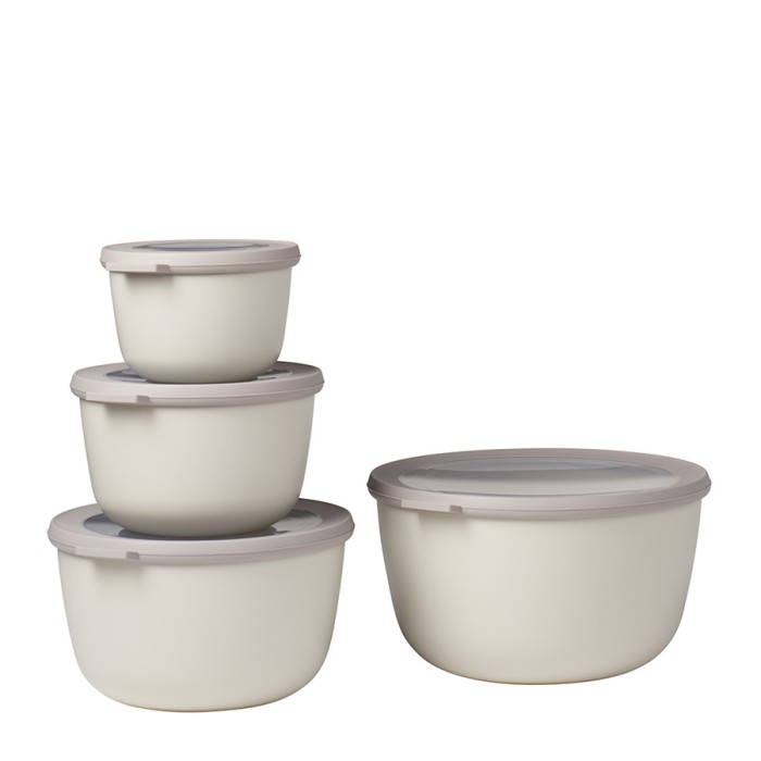 Zestaw 4 misek Cirqula okrągła 500 1000 2000 3000 Nordic White 106233032500