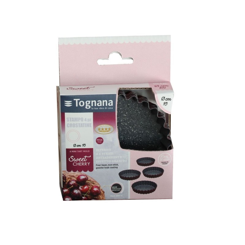 Zestaw czterech form do pieczenia Tart 10x10cm Bordowe W4444A5GGBOA