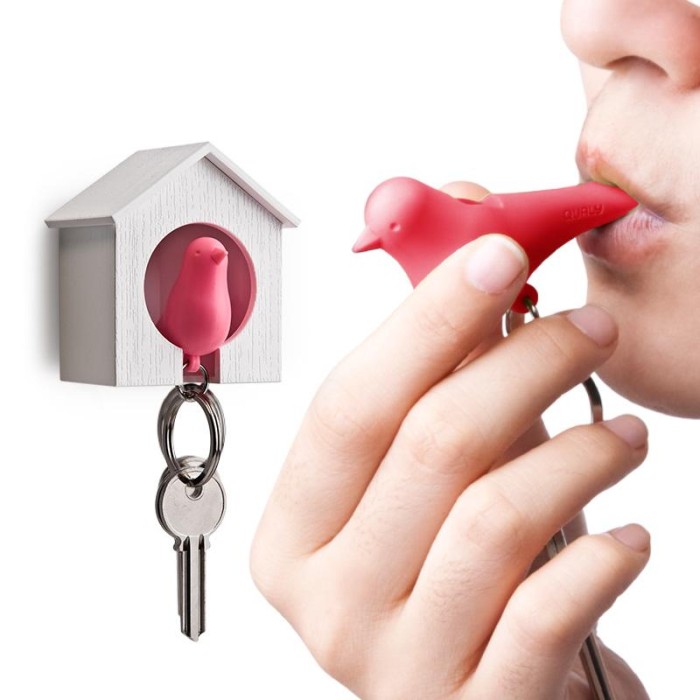 Wieszak na klucze Budka biały/różowy 10091-WH-PK