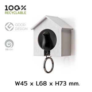 Wieszak na klucze Budka biały/różowy 10091-WH-PK