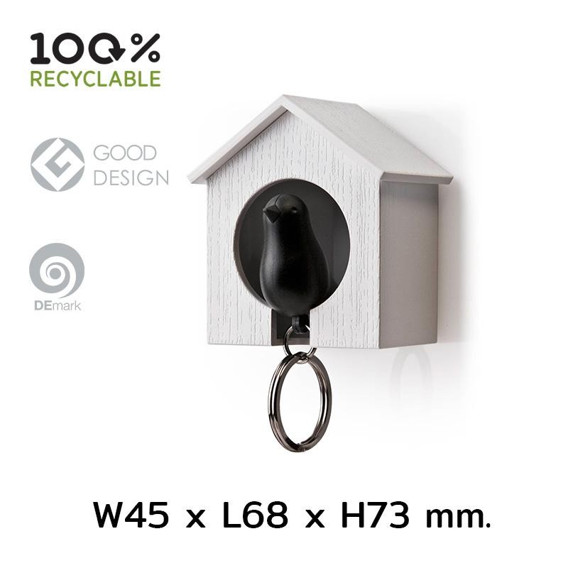 Wieszak na klucze Budka biały/różowy 10091-WH-PK