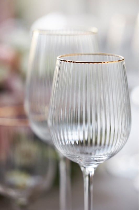 Kieliszki do czerwonego wina Palermo 400 ml 4 sztuki złote 27579