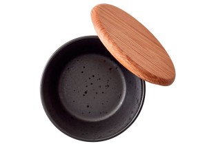 Zestaw misek kamionkowych z pokrywką 3szt. czarny 12485