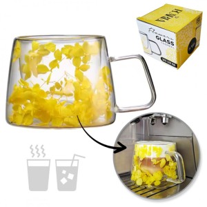 Szklanka termiczna z kwiatami w środku, hortensje 180 ml 1szt SZK155