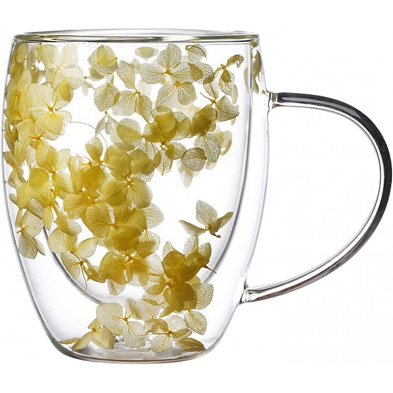 Szklanka termiczna z kwiatami w środku, hortensje 300 ml 1szt SZK153