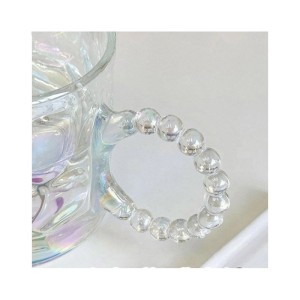 Szklanka opalizująca kokardka z uchem do kawy, drinków 1szt 260ml SZK80