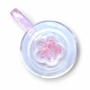 Szklanka termiczna z brokatowtym kwiatkiem w środku 250 ml - SZK143