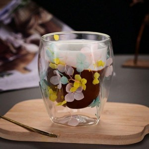 Szklanka termiczna z hortensją żółtą, niebieską i różową 250 ml 1szt SZK88