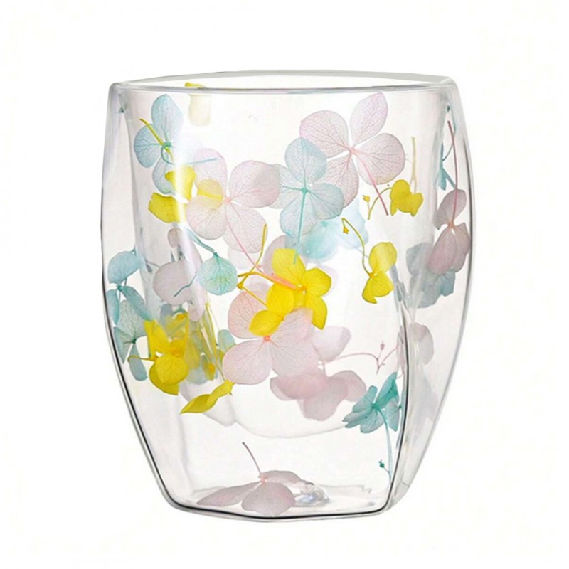 Szklanka termiczna z hortensją żółtą, niebieską i różową 250 ml 1szt SZK88