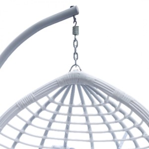 Fotel wiszący huśtawka kokon z poduszkami biały - KR36