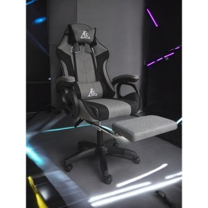 Fotel gamingowy obrotowy STRIKE z podnóżkiem i poduszkami, szary KO40SZ