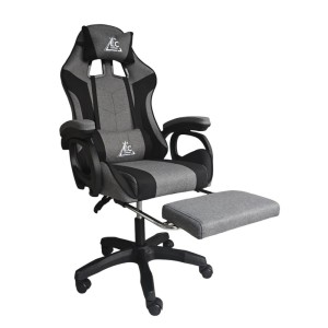 Fotel gamingowy obrotowy STRIKE z podnóżkiem i poduszkami, szary KO40SZ