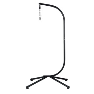 Fotel wiszący huśtawka, kokon składany czarny, antracyt z poduszkami KR37GRAF