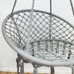 Fotel wiszący bocianie gniazdo hamak BOHO, huśtawka z poduszką Szara KR33SZ