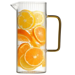 Dzbanek ryflowany z żółtym uchem 1500ml Livio 1890