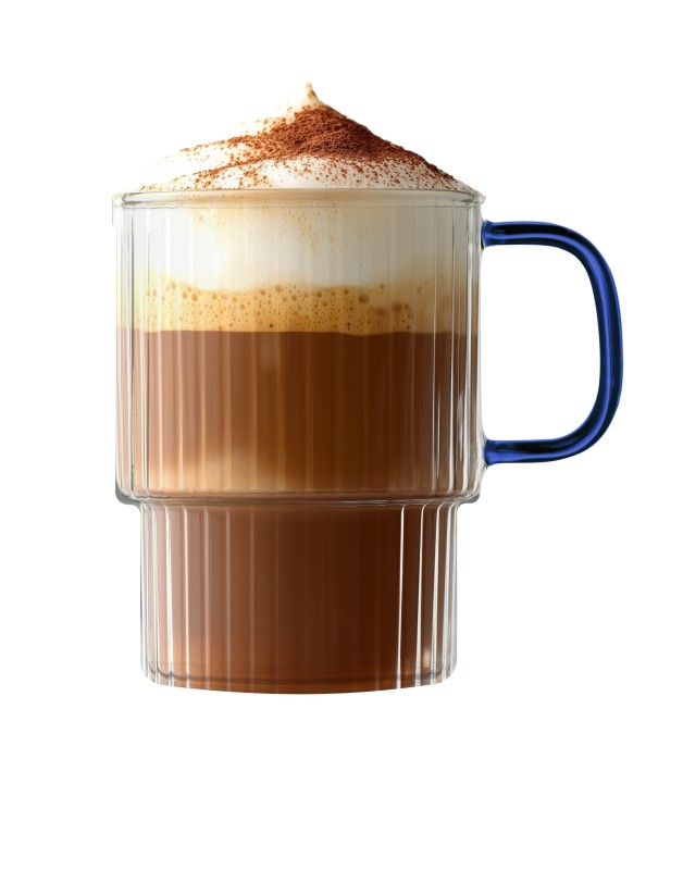 Dwie szklanki ryflowane z niebieskim uchem 350ml Livio 1791