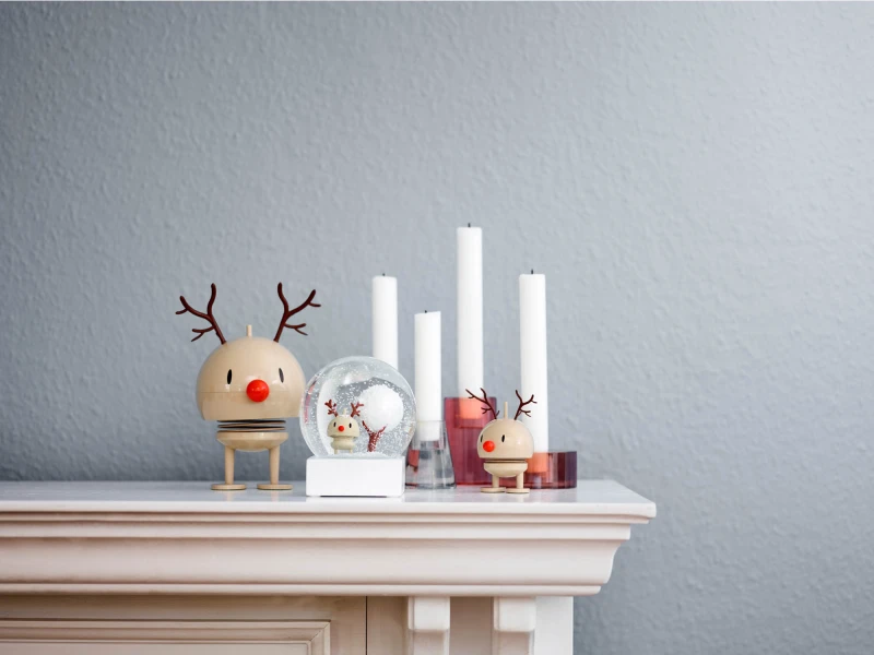 Figurka kula śnieżna Hoptimist Reindeer Globe L beżowa 26378