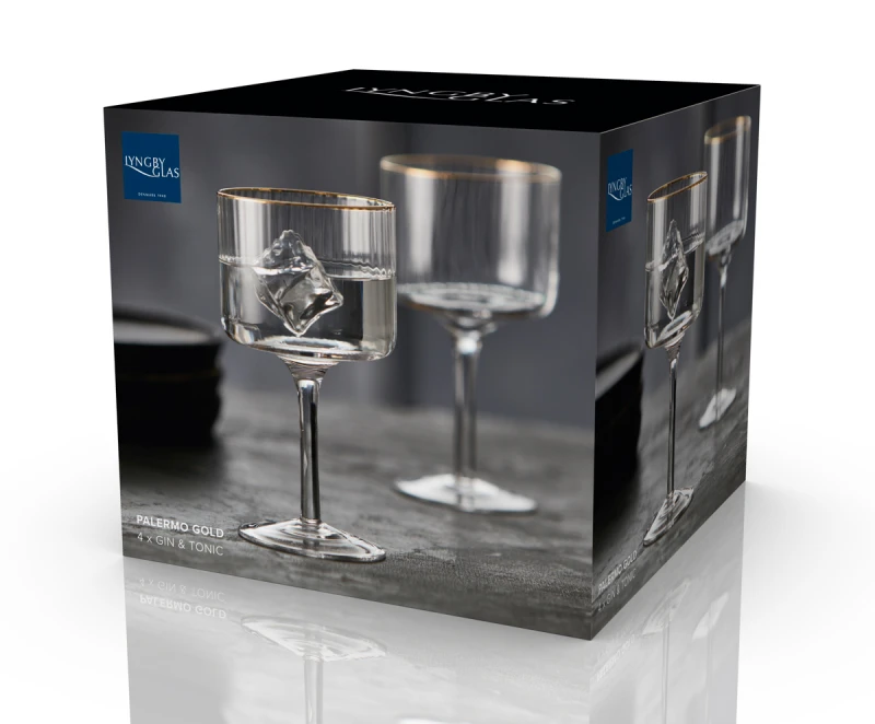 Kieliszki do ginu Palermo 320 ml 4 sztuki złote 23714