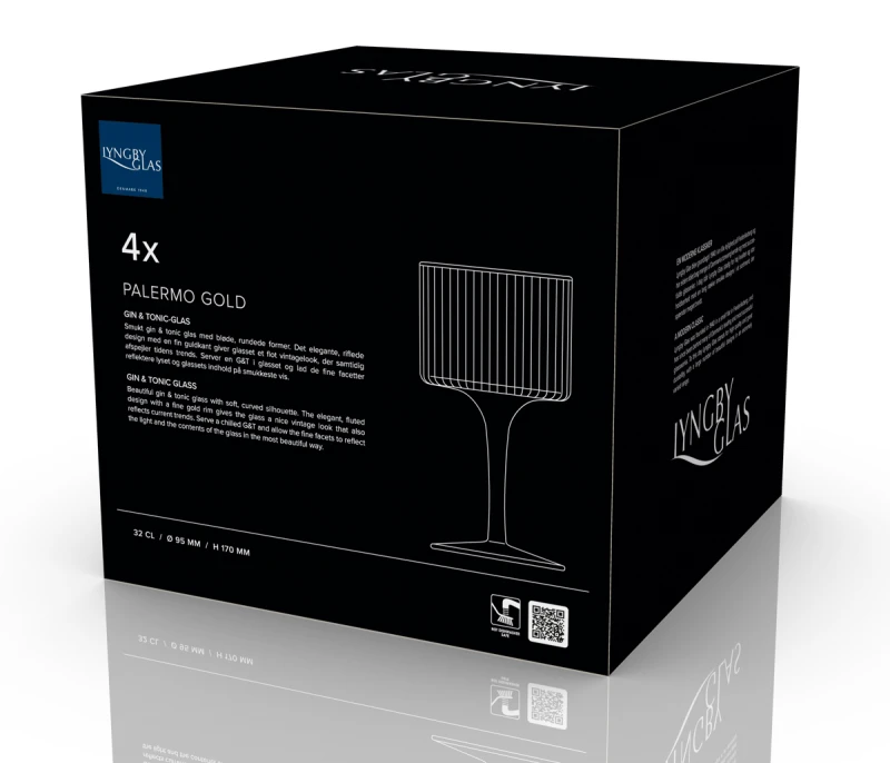 Kieliszki do ginu Palermo 320 ml 4 sztuki złote 23714