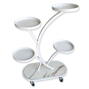 Kwietnik, regał, stojak na kwiaty metalowy na kółkach 50x 25x 80cm SZ43B