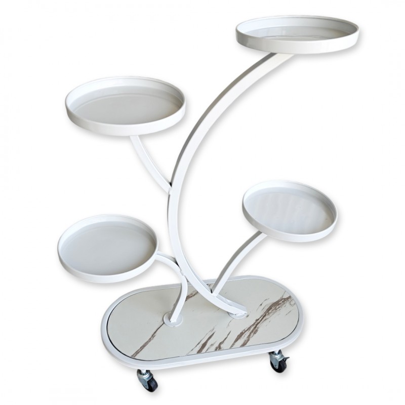 Kwietnik, regał, stojak na kwiaty metalowy na kółkach 50x 25x 80cm SZ43B