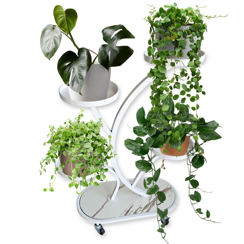 Kwietnik, regał, stojak na kwiaty metalowy na kółkach 50x 25x 80cm SZ43B