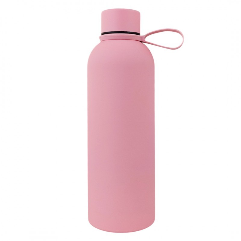 Bidon, butelka termiczna 500ML, stal nierdzewna z powłoką SOFT TOUCH jasny róż BD46R