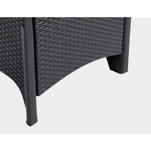 Zestaw mebli ogrodowych Bella antracyt 3w1 Stolik+2fotele imitacja rattanu SC08