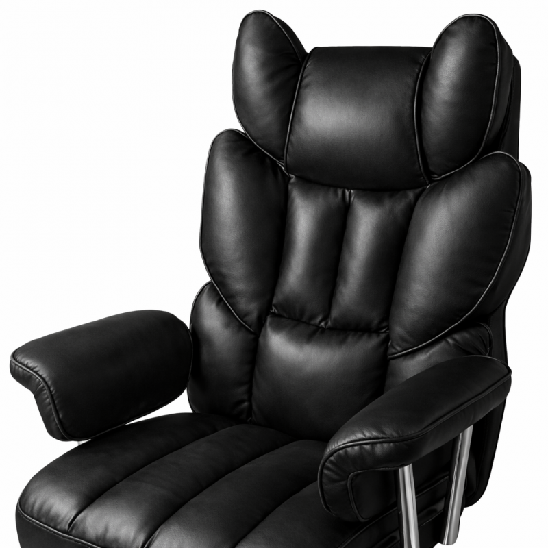 Fotel biurowy obrotowy RELAX PRO z podnóżkiem - ecoskóra czarny KO50CZ