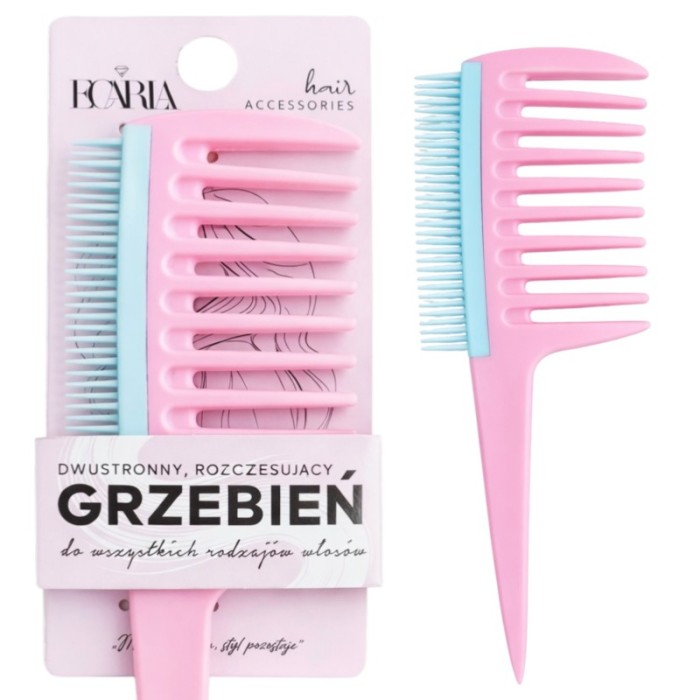 Szczotka, grzebień do rozczesywania, splątanych włosów, do masażu, różowa SCZ21