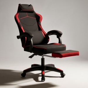 Fotel gamingowy obrotowy VECTOR z masażerem i podnóżkiem KO48CZE