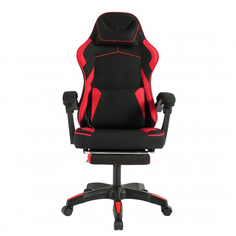 Fotel gamingowy obrotowy VECTOR z masażerem i podnóżkiem KO48CZE