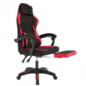 Fotel gamingowy obrotowy VECTOR z masażerem i podnóżkiem KO48CZE