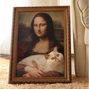 Drapak domek DLA KOTA - obraz ramka Mona Lisa, legowisko KOT29