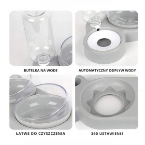 Automatyczna miska, poidełko dla psa i kota 2w1 13,5x38x19 cm KOT30