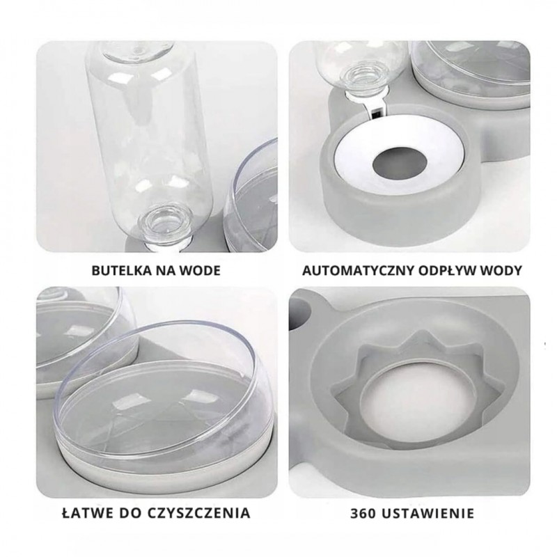 Automatyczna miska, poidełko dla psa i kota 2w1 13,5x38x19 cm KOT30