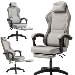 Fotel gamingowy obrotowy VECTOR z masażerem podnóżkiem KO48SZ