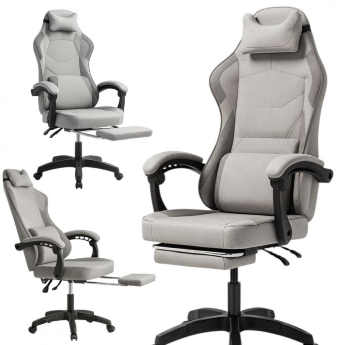 Fotel gamingowy obrotowy VECTOR z masażerem podnóżkiem KO48SZ