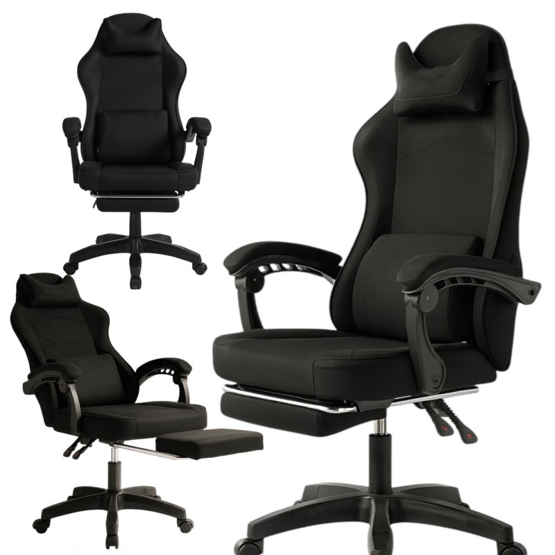 Fotel gamingowy obrotowy VECTOR z masażerem i podnóżkiem KO48CZ