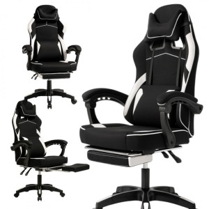 Fotel gamingowy obrotowy VECTOR z masażerem i podnóżkiem KO48B