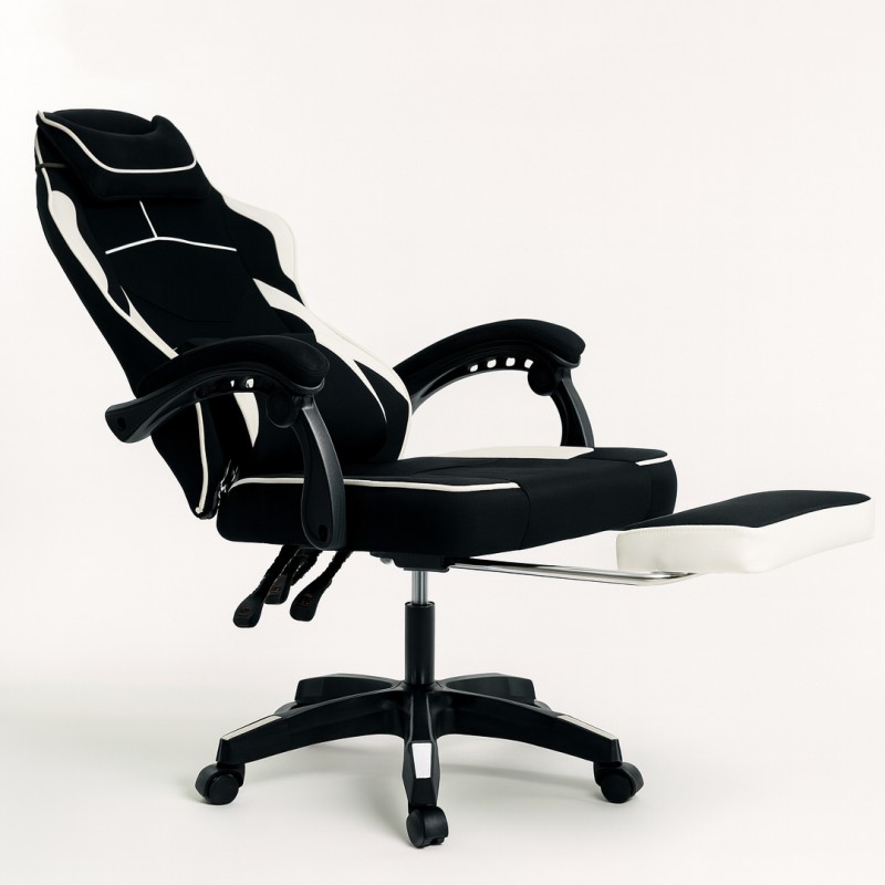 Fotel gamingowy obrotowy VECTOR z masażerem i podnóżkiem KO48B