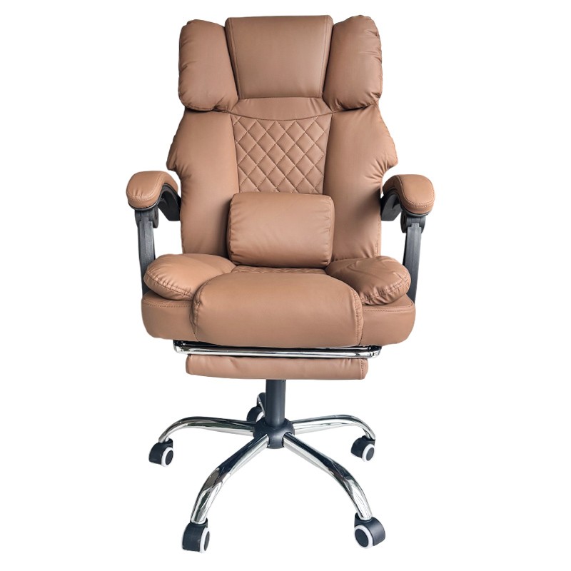 Fotel biurowy obrotowy MASTER PRESTIGE, podnóżek i masażer- ecoskóra kawowy KO42CAP