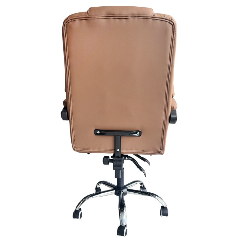 Fotel biurowy obrotowy MASTER PRESTIGE, podnóżek i masażer- ecoskóra kawowy KO42CAP