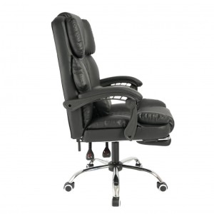 Fotel biurowy obrotowy MASTER PRESTIGE, podnóżek i masażer- ecoskóra czarny KO42CZ