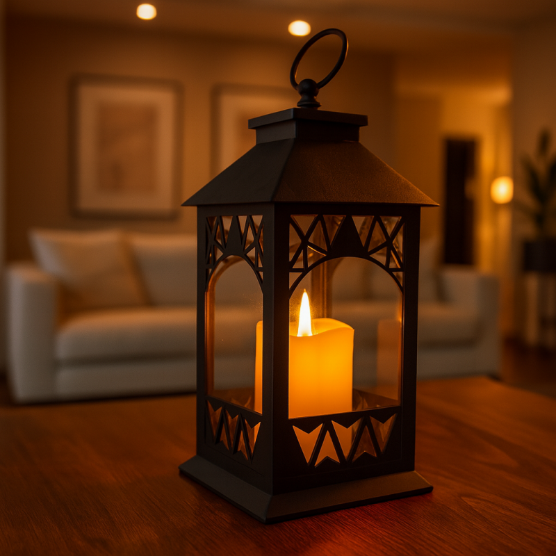 Lampion dekoracyjny LED z imitacją świecy 14 x 30 cm - LAMP56WZ2