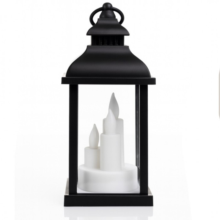 Lampion dekoracyjny LED z imitacją świec 10 x 22 cm - LAMP52CZ
