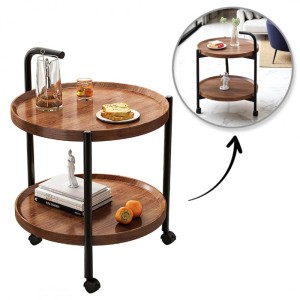 Stolik kawowy dwupoziomowy 50x50x64cm mobilny STL22