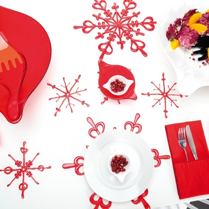 Koziol, Ozdoba dekoracja świąteczna 2 sztuki Flakes czerwona 2090018
