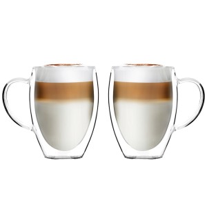Vialli Design, komplet 2 szklanek wysokich z podwójną ścianką i uszkiem Noa 360 ml 29774
