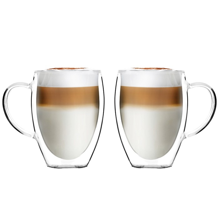 Vialli Design, komplet 2 szklanek wysokich z podwójną ścianką i uszkiem Noa 360 ml 29774